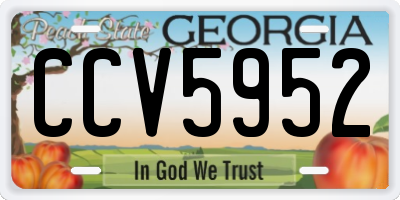 GA license plate CCV5952