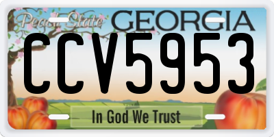 GA license plate CCV5953
