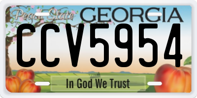 GA license plate CCV5954
