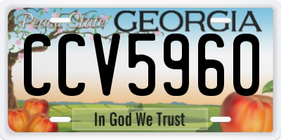 GA license plate CCV5960