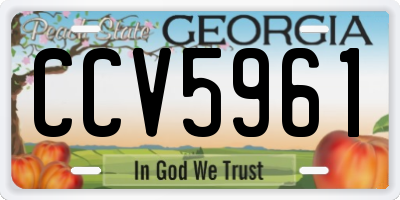 GA license plate CCV5961