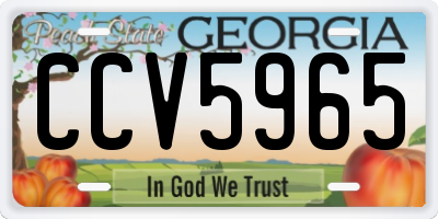 GA license plate CCV5965