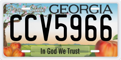 GA license plate CCV5966