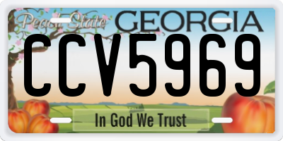 GA license plate CCV5969
