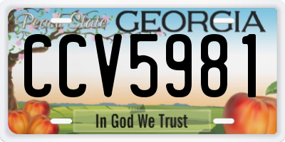 GA license plate CCV5981