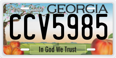 GA license plate CCV5985