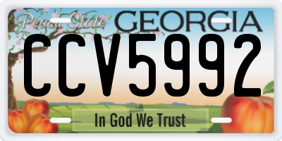 GA license plate CCV5992