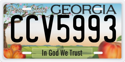 GA license plate CCV5993