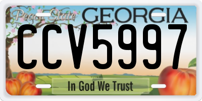 GA license plate CCV5997