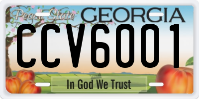 GA license plate CCV6001