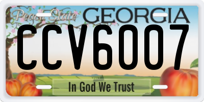 GA license plate CCV6007
