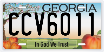 GA license plate CCV6011