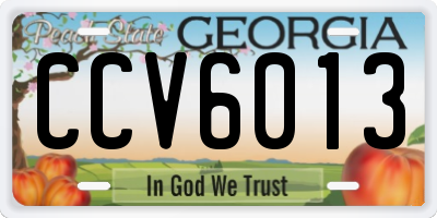 GA license plate CCV6013