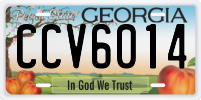 GA license plate CCV6014