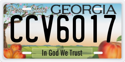 GA license plate CCV6017