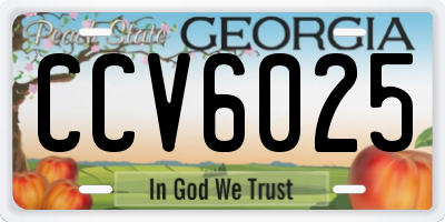 GA license plate CCV6025