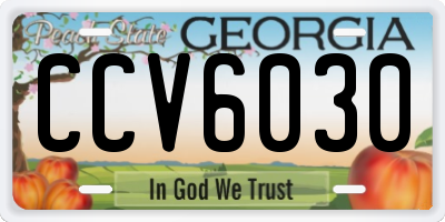 GA license plate CCV6030