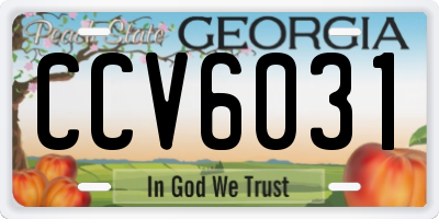 GA license plate CCV6031