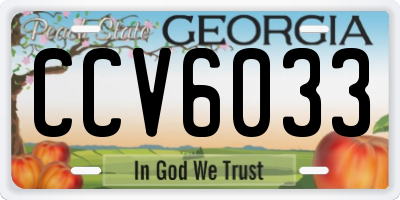 GA license plate CCV6033
