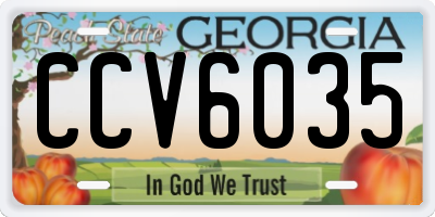GA license plate CCV6035