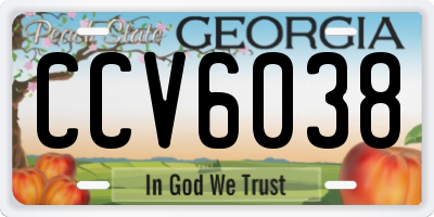 GA license plate CCV6038