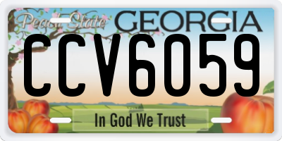 GA license plate CCV6059