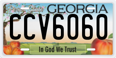 GA license plate CCV6060