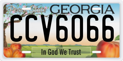 GA license plate CCV6066