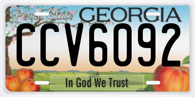 GA license plate CCV6092