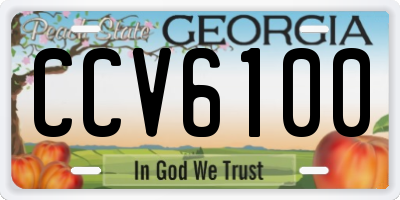 GA license plate CCV6100