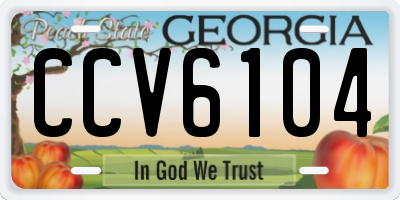 GA license plate CCV6104