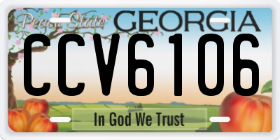 GA license plate CCV6106