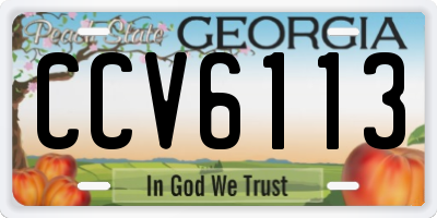 GA license plate CCV6113
