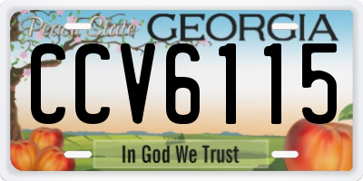 GA license plate CCV6115
