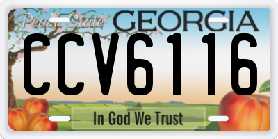 GA license plate CCV6116
