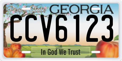 GA license plate CCV6123