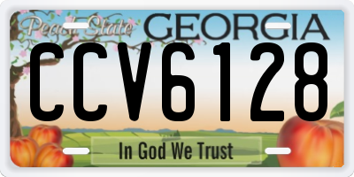 GA license plate CCV6128