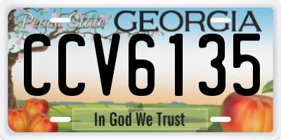 GA license plate CCV6135