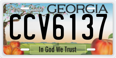 GA license plate CCV6137