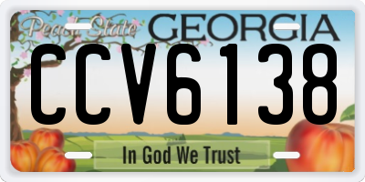 GA license plate CCV6138