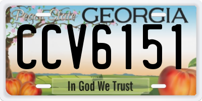 GA license plate CCV6151