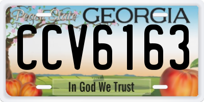 GA license plate CCV6163