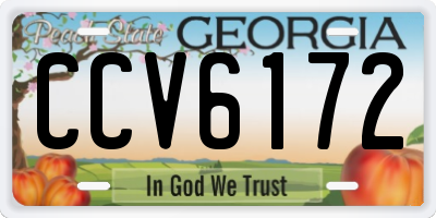 GA license plate CCV6172