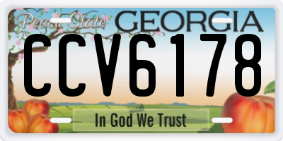 GA license plate CCV6178