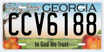 GA license plate CCV6188