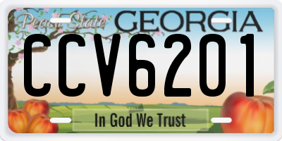 GA license plate CCV6201