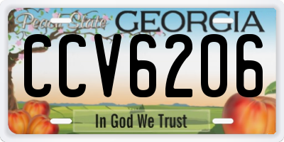 GA license plate CCV6206