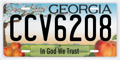 GA license plate CCV6208
