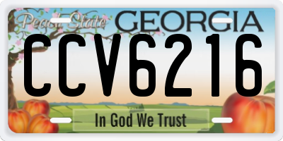 GA license plate CCV6216