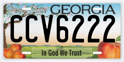 GA license plate CCV6222